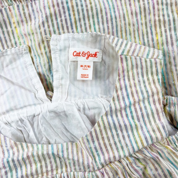 Cat & Jack | Beautiful Rainbow Metallic Cold Shoulder A-Frame Dress - Picture 6 of 10